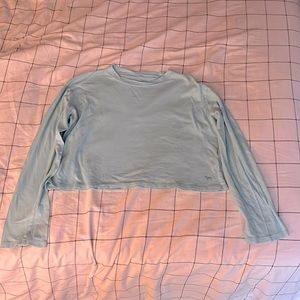 SOLD - NWOT Victoria’s Secret PINK Blue Long Sleeve Crop Top Size XS